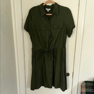 Croft & Barrow Olive Green Shirt dress